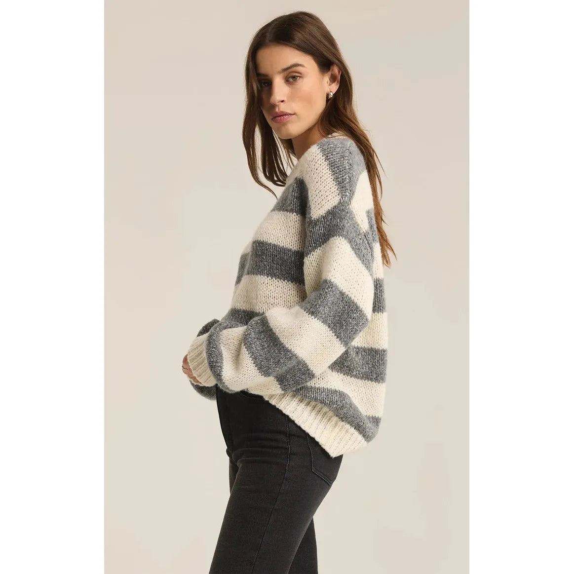 Z Supply Anders Stripe Crew Neck Sweater