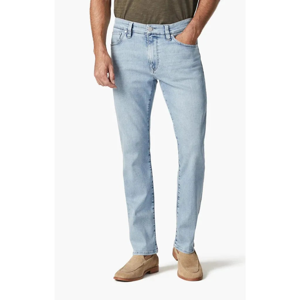 34 Heritage Courage Straight Leg jeans in Bleached Urban with premium elastane stretch, light wash