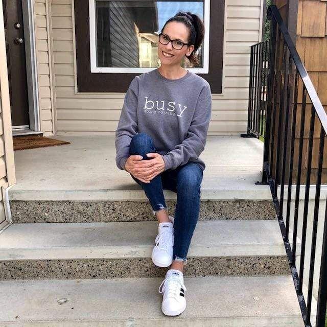 Blonde Ambition Busy Doing Nothing Crew Sweatshirt