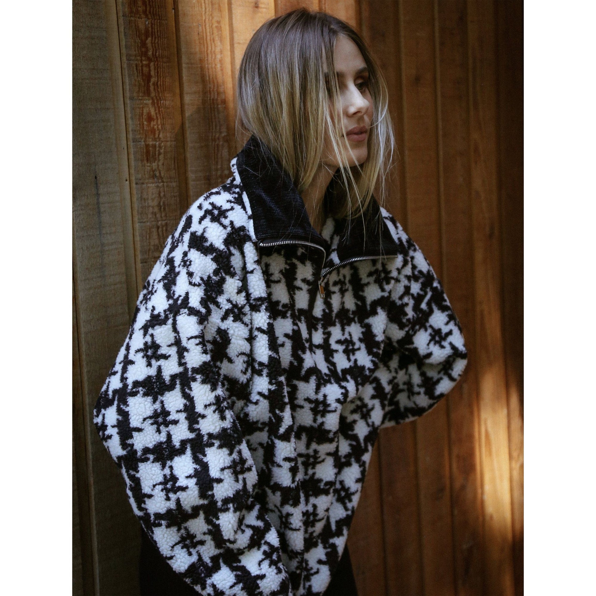 Brunette the Label Brunette the Houndstooth Sherpa Sweater