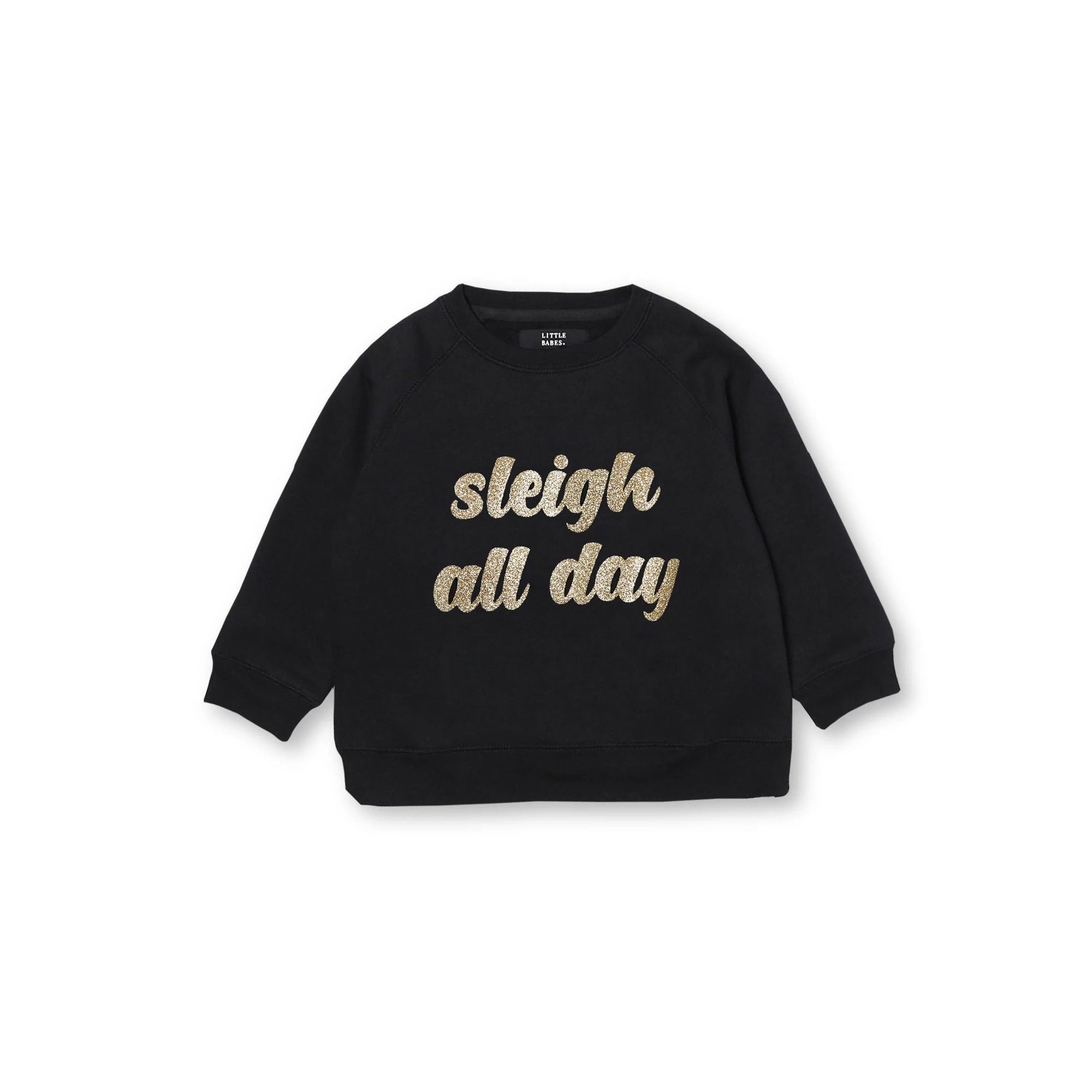 Brunette the Label BLACK / 6-12Month Brunette the Label Sleigh all Day Little Babes Crew