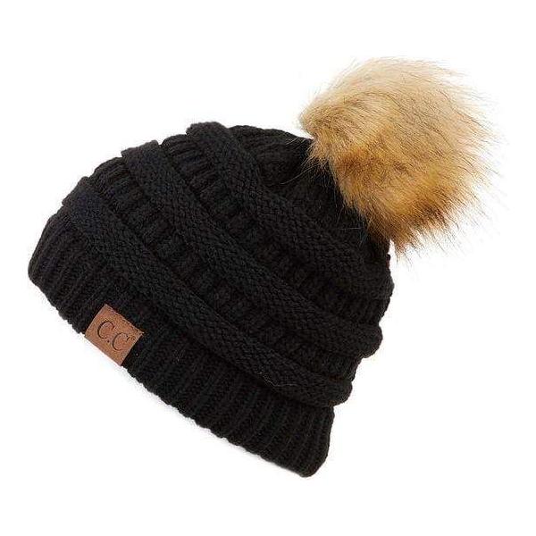 black cc beanie