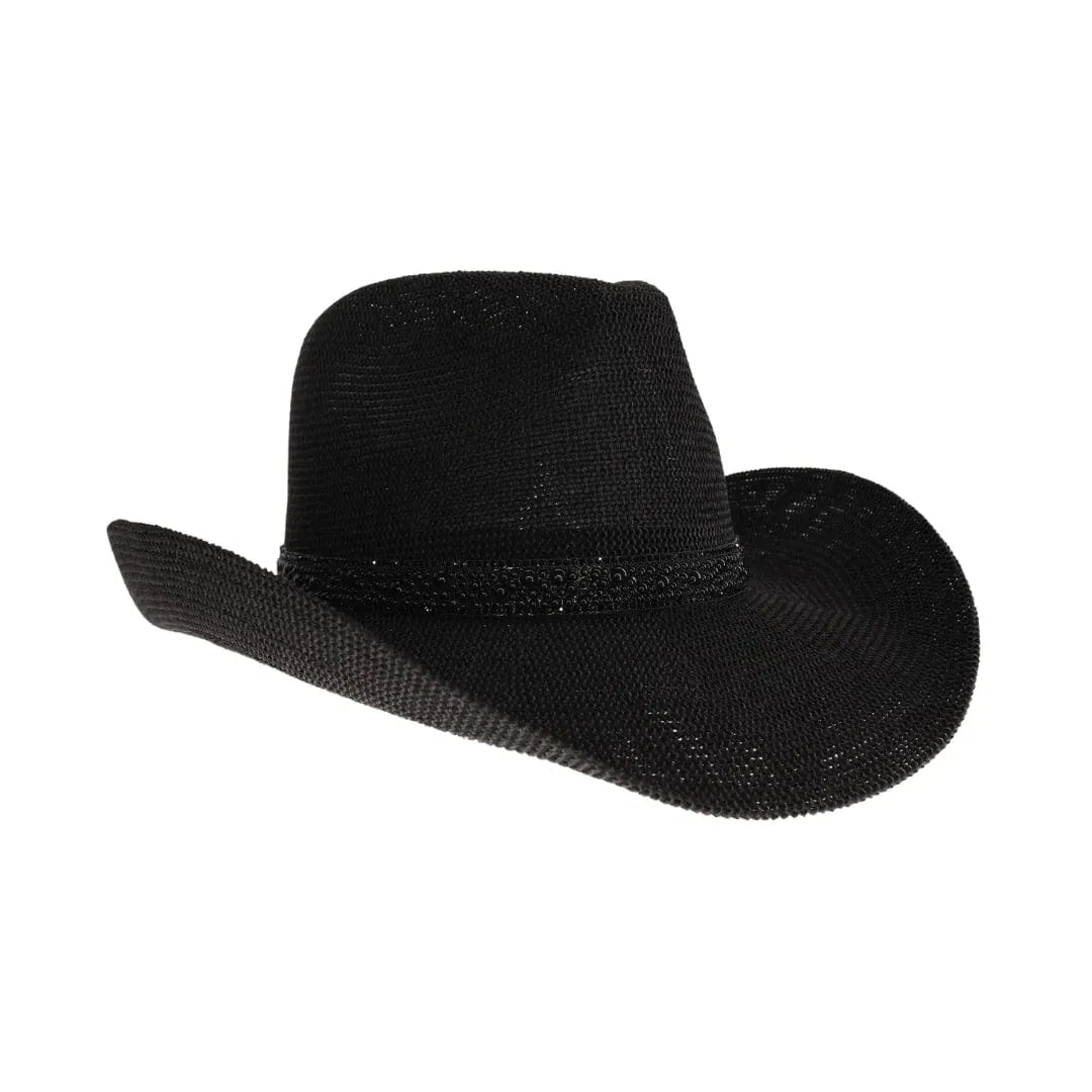 CC Beanies Black CC Beanie Rhinestone Cowboy Hat