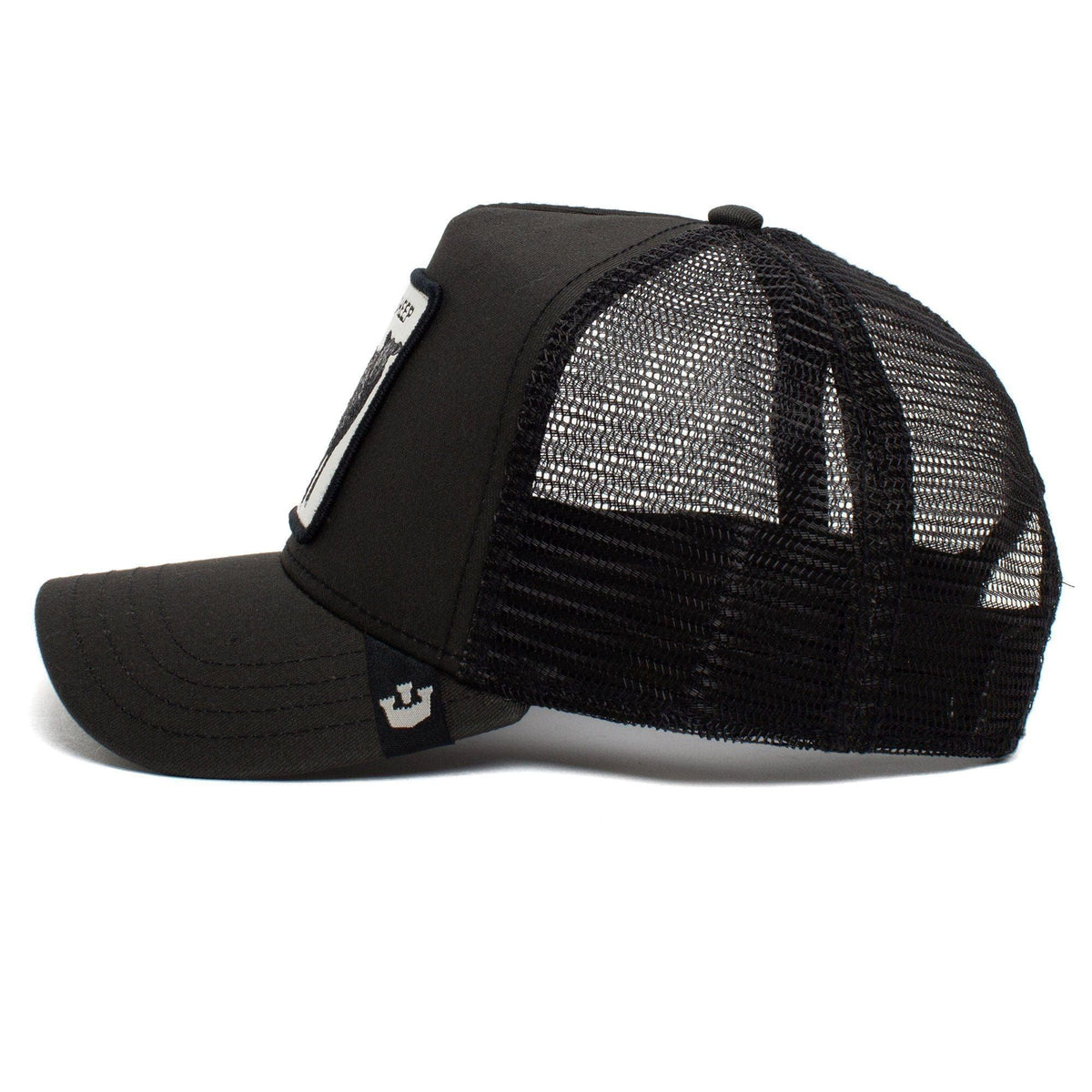 Goorin Black Sheep Trucker Hat features a unique patch, mesh back, and soft cotton twill sweatband for comfort.