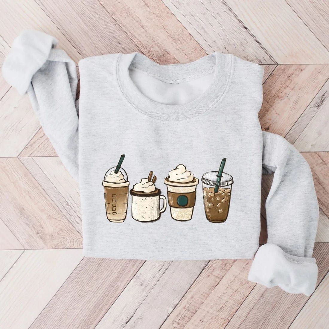 Light and Shine GREY / S Coffee Addiction Crew Sweatshirt