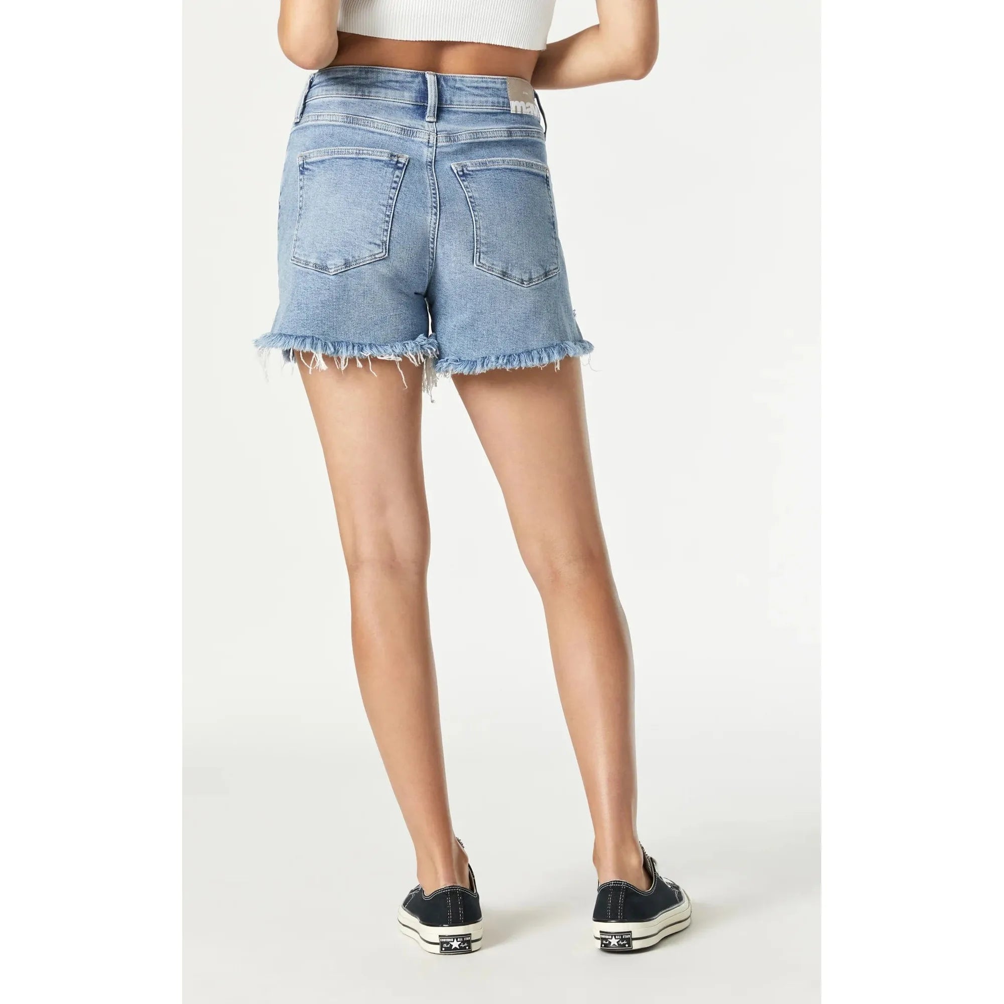 Mavi Jeans Heidi Bleached Ripped Recycle Blue Shorts