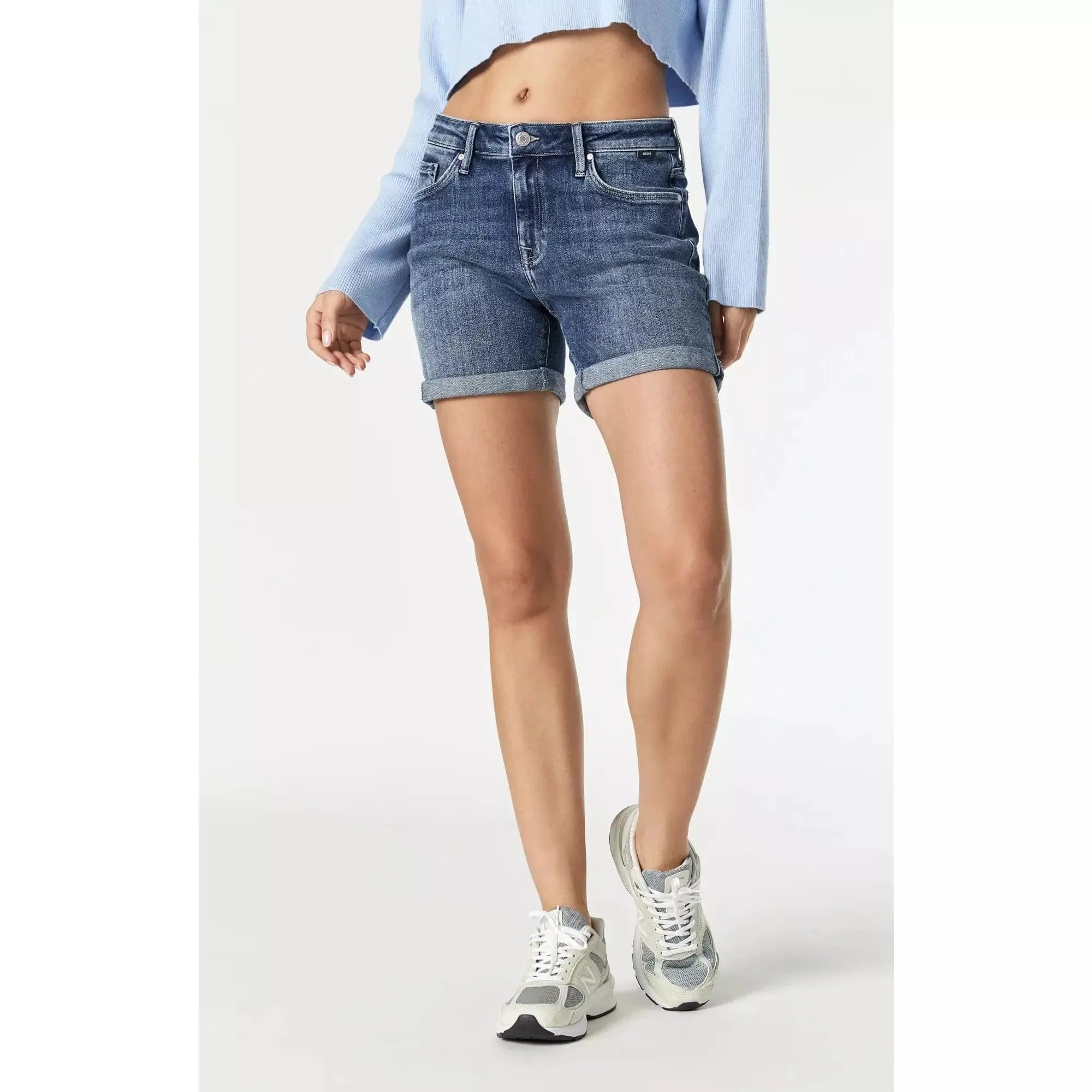 Mavi Pixie Dark Brushed Organic Blue Shorts Underground Clothing