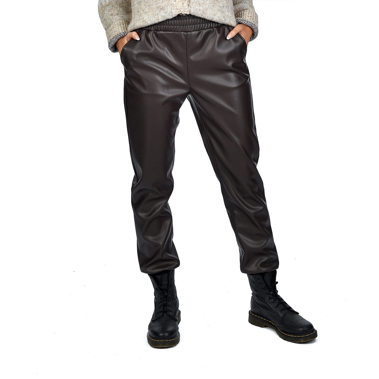 RD Dark Brown / XS Avery Vegan Leather Jogger