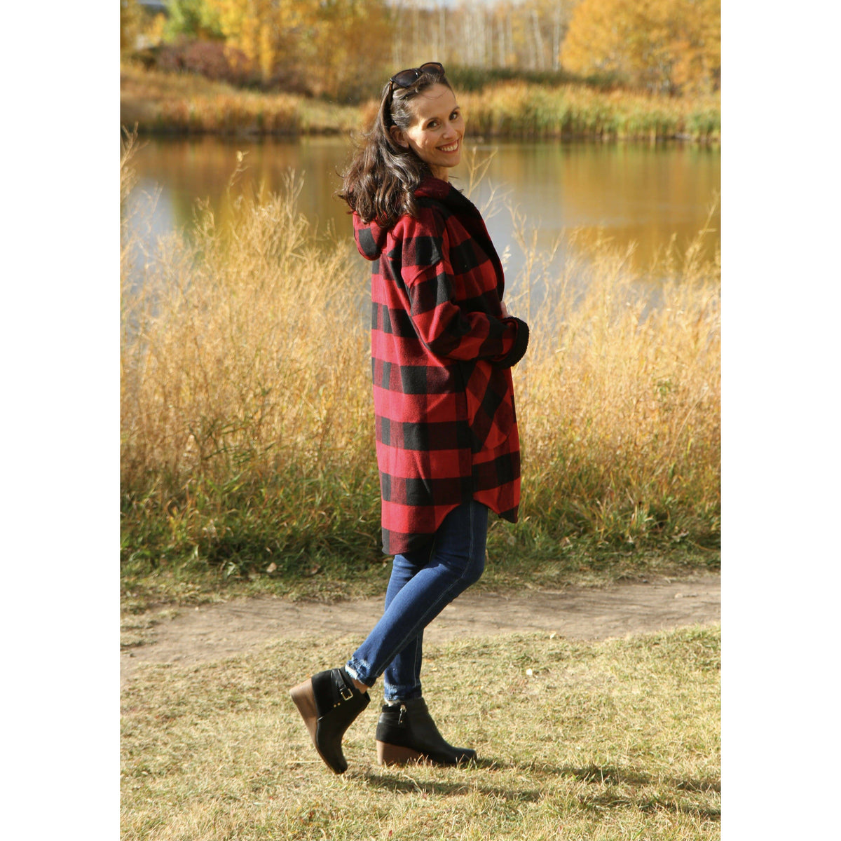 Red and black plaid sale jacket canada