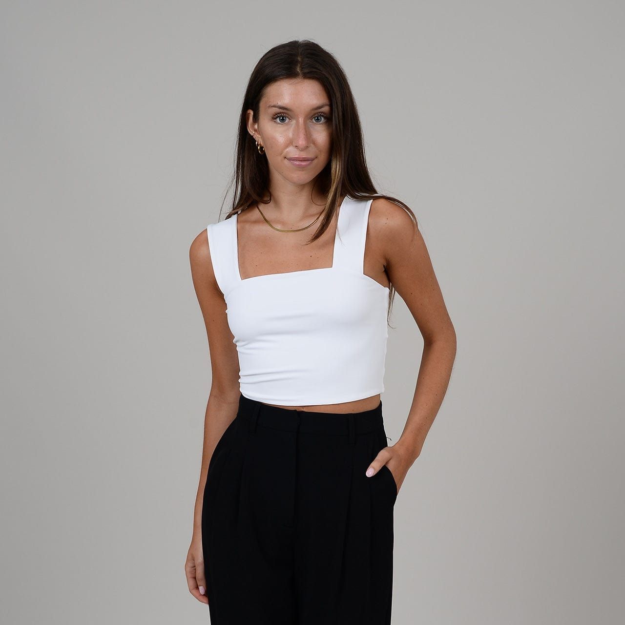 RD Black / XS Second Skin Clare Strap Tank Top