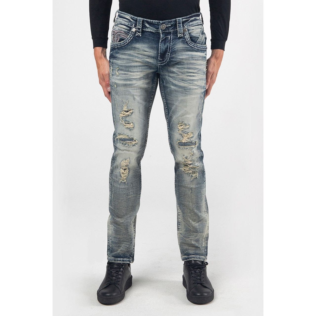 Rock Revival Mens Jeans in Style Brave straight –