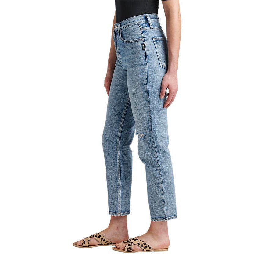 Skinny Denim Trousers High Waisted Jeans Women's Straight Leg