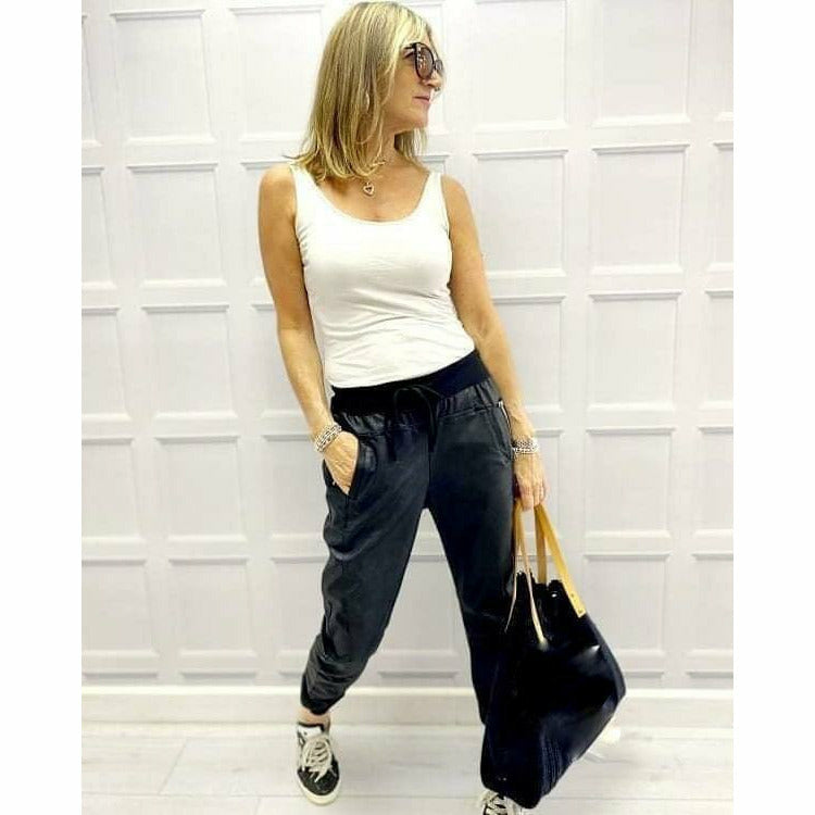 Suzy D Suzy D Vegan Leather Joggers